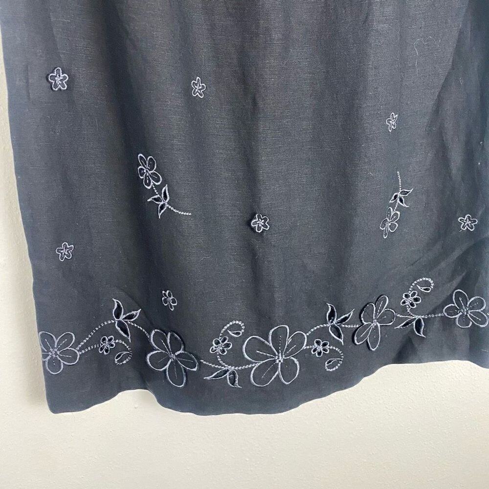 VINTAGE YL Shift Embroidered Dress Black Size 6 GUC T629 - Picture 2 of 6